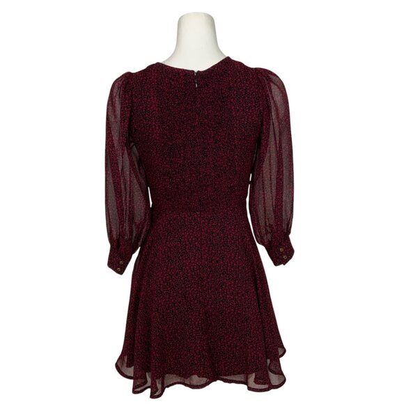 Revolve X Cleobella Genova Dress XS Red Floral Sheer Balloon Sleeve Mini Party - Picture 2 of 12